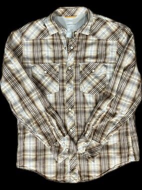 Banana Republic Western Plaid Pearl Snap Shirt